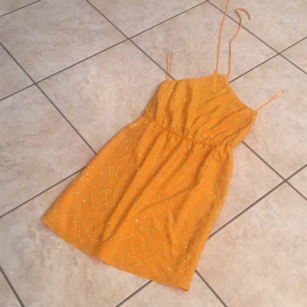 Trina Turk Sunshine gold halter dress size 2